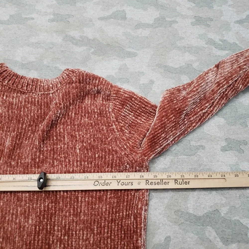 Orvis Sweater Womens Small Red Rust‎ Pullover Ribbed Long Sleeve